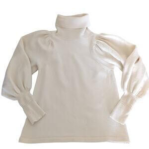 Apiece Apart  New York Womens Top Turtleneck Sweater XS Cream Wool Silk Capsule